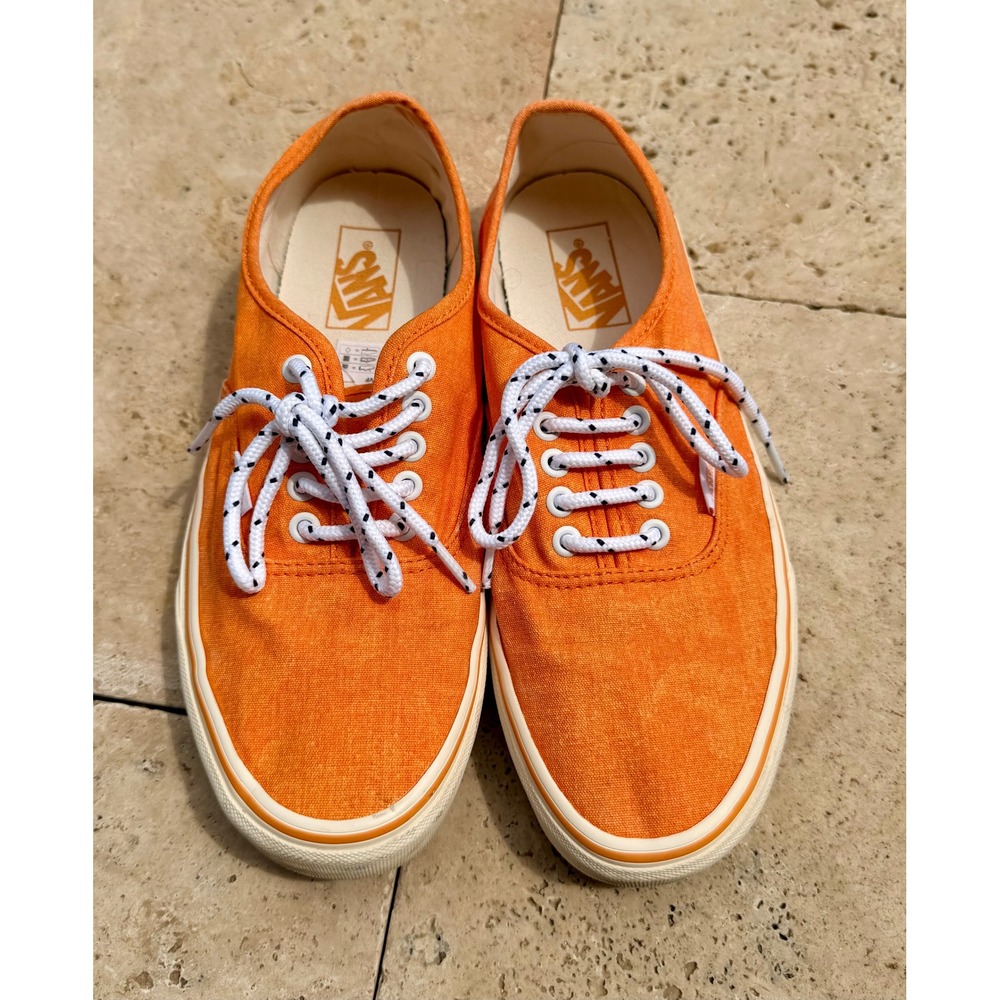 Vans Authentic Neon Orange Canvas Sneakers Men's 9 Women's 10.5 Skate Shoes